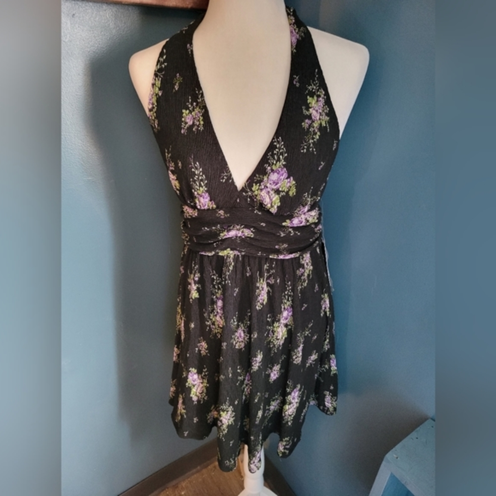 Wild Fable size small halter Top dress floral mini NWT